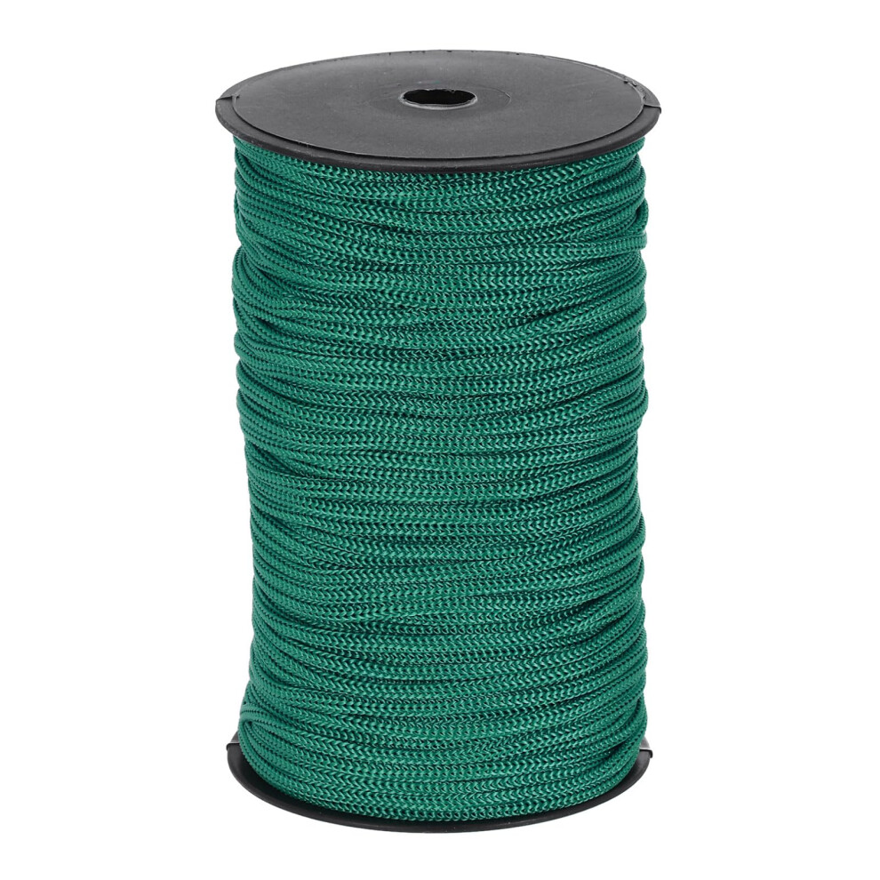 Sourcing Map 5Mm Polypropylene Rope Braided Ropes, 100M Nylon Rope Hollow Utility Cord For Clothesline, Camping, Hiking, Outdoor, Ink Green 5007319797701