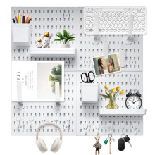 CROWNSHOP Pegboard Combination Set 4 Panels Wall Organizer Board Kit