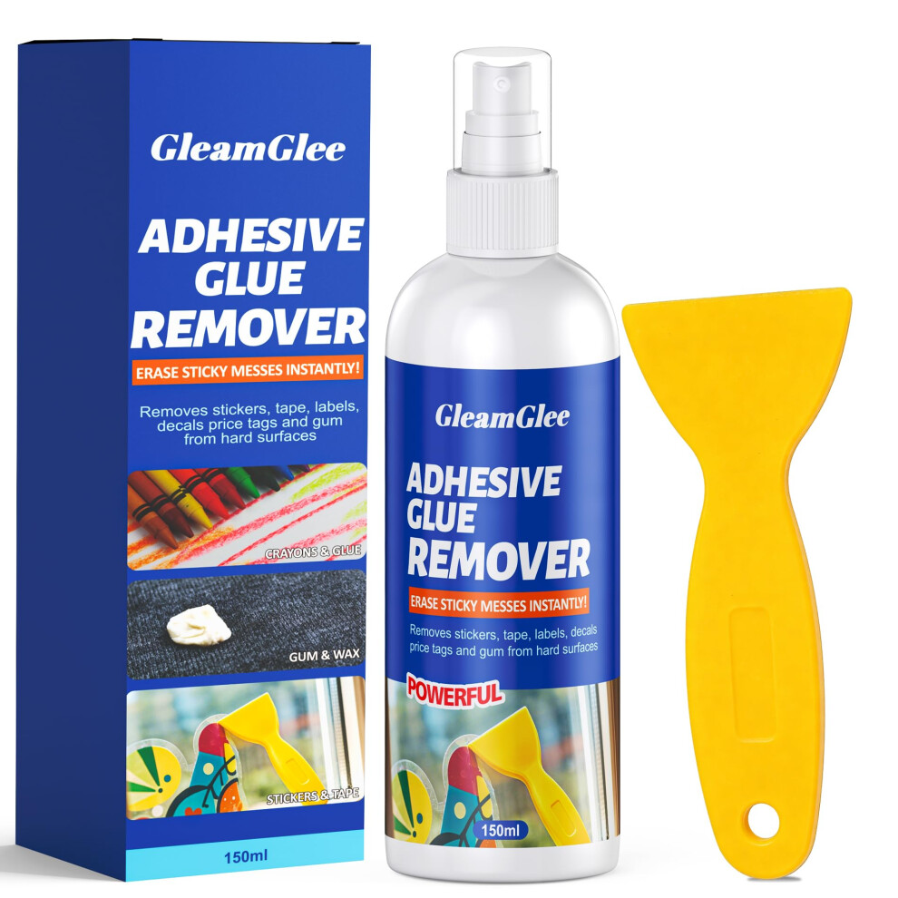 Adhesive Remover Spray 150Ml Â Powerful Glue & Sticker Remover For Tape, Labels, Silicone, Grease, Gum & Wax Residue Â Safe On Glass, Metal, Plast 5000257421684
