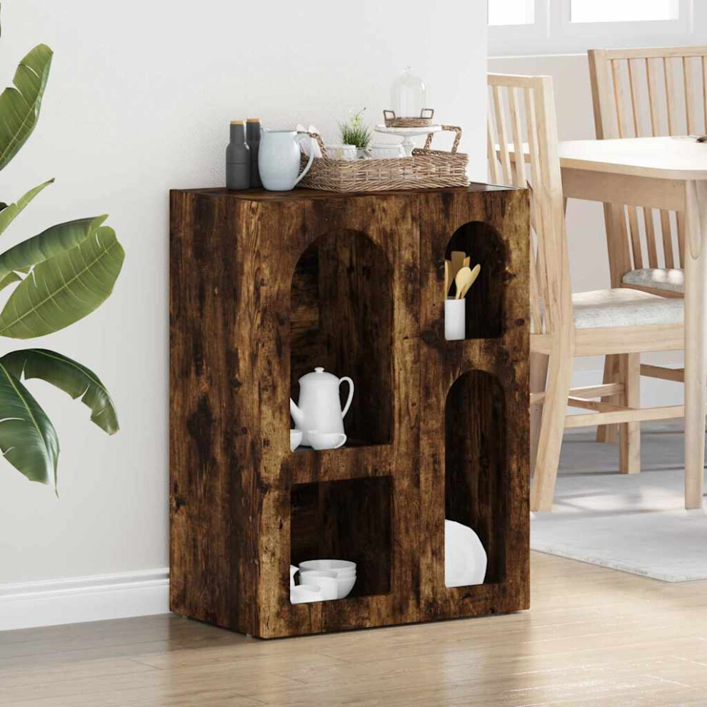Vidaxl Sideboard Smoked Oak 59 X 35 X 80.5 Cm Engineered Wood