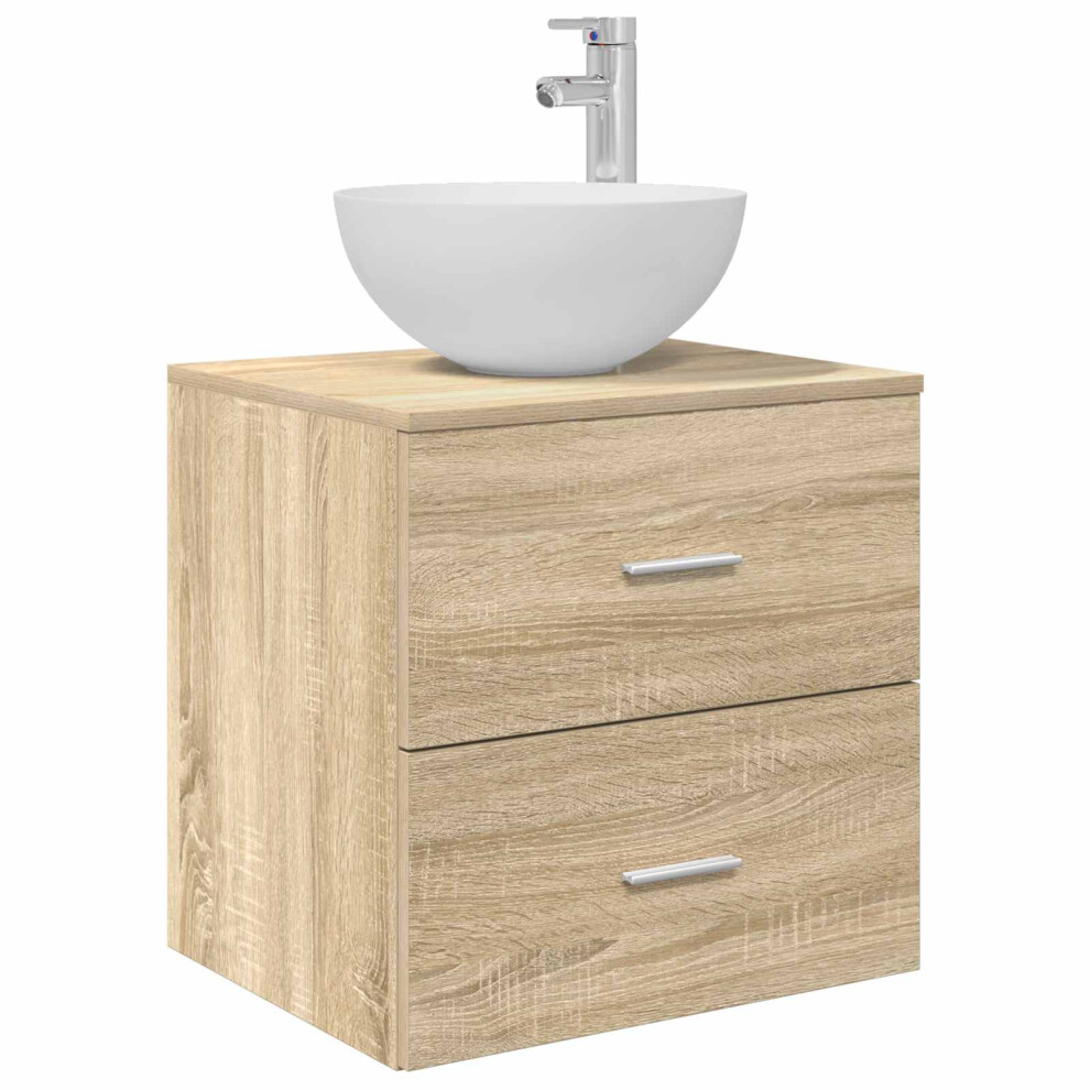 Vidaxl Wall-Mounted Sink Vanity Sonoma Oak 49.5 X 41 X 64.5 Cm