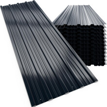GARDEBRUK 12x Corrugated Metal Roofing Sheets for Garden Shed, Metal Sheds, Plastic Sheds & Greenhouse | 7m² Galvanised Roof Panels for Outdoor Sto