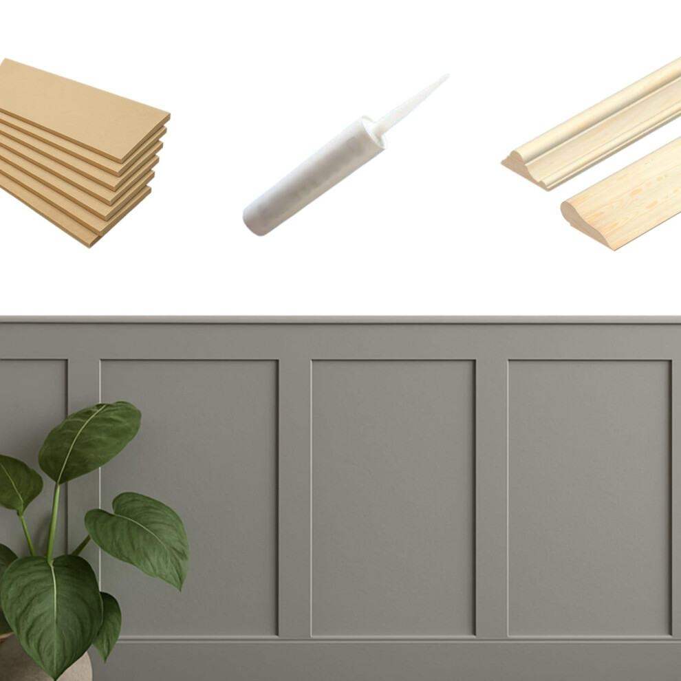 Full Kit Shaker Wall Panelling Kit Dado & Picture Rail Diy 3D Wall Panels Mdf 6/ 5007175247273