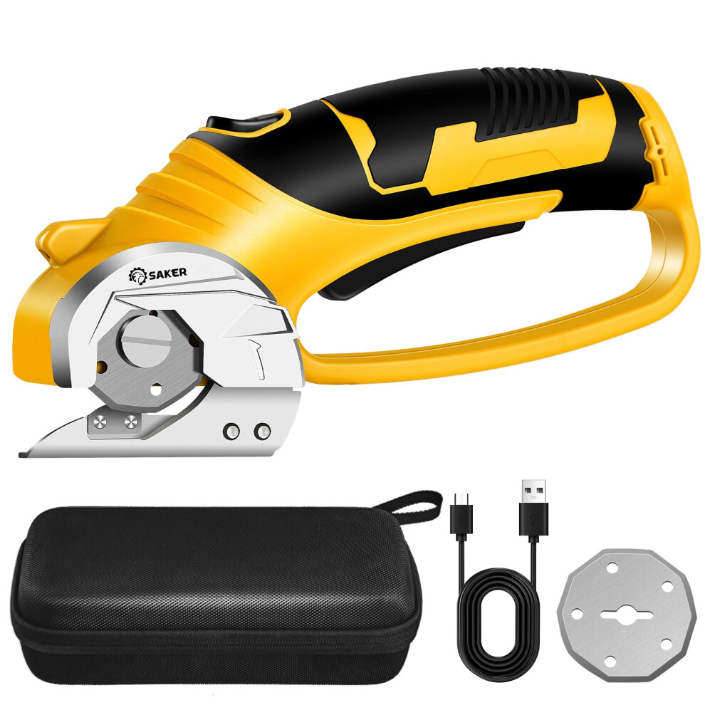 Saker Cordless Electric Scissors,4V Rechargeable Cardboard Box Cutter Fabric Scissor With Safety Lock & Led Light,Power Rotary Cutter For Leather Car 5003083046335