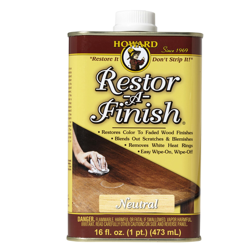 Howard Restor-A-Finish Neutral Rf1016 Wood Furniture Restorer Remove Heat And Stain Marks 473Ml 5009980640331