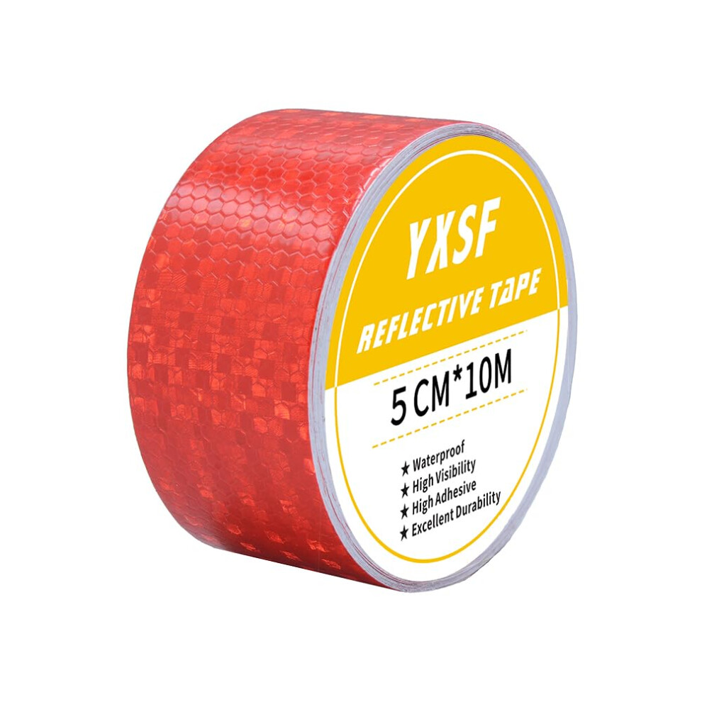 Yxsf Red Reflective Tape,5 Cm10 M Reflector Tape Strips,High Viscosity Waterproof Reflective Tape For Vehicles Trucks Trailers Cars Boats Ships Moto 5001590939669