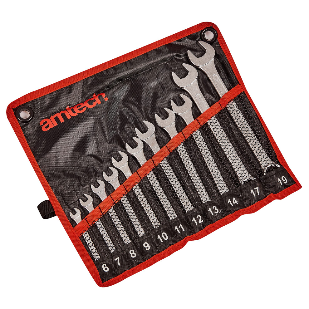 Photos - Other Hand Tools Amtech K0400 Combination Spanner Set, Drop Forged and Chrome Plated Spanners, 6mm to 19mm 