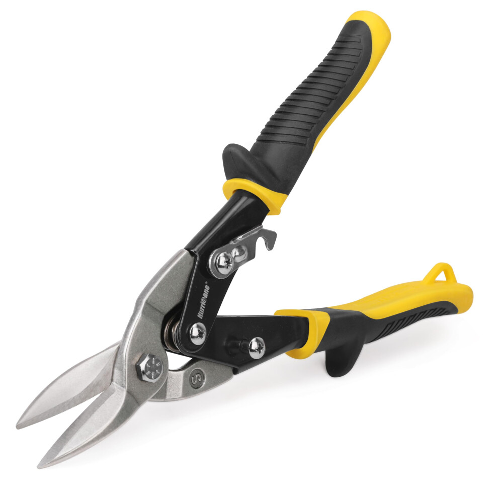 Hurricane 10 Inch Aviation Tin Snips, Heavy Duty Metal Cutter Shears For Cutting Sheet Metal, Straight Cut, Chrome Vanadium Steel 5008096719566