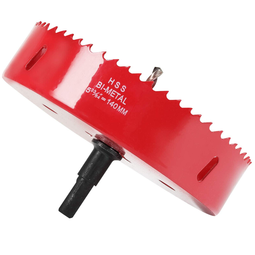 Hole Saw 140 Mm, 30 Mm Bi-Metal Cutting Depth Hss M 42 Hole Cutter For Cutting Wood, Plastic, Drywall, Plasterboard And Soft Metal Sheet 5003206286549