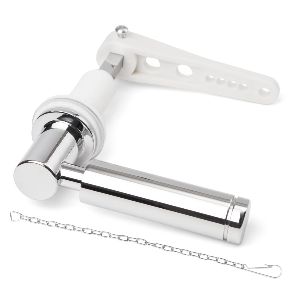 Weielt Toilet Flush Handle Eeplacement Kit Zinc Alloy Metal Toilet Handle Replacement, Toilet Cistern Lever Arm With Chain - Adjustable Arm 5008054667489