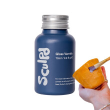 Sculpd Clear Varnish for Air Dry Clay - Premium Clear Gloss Finish For Pottery & Acrylic Paint - Waterproof, Scratch Resistant, Colorless Ceramic Sea
