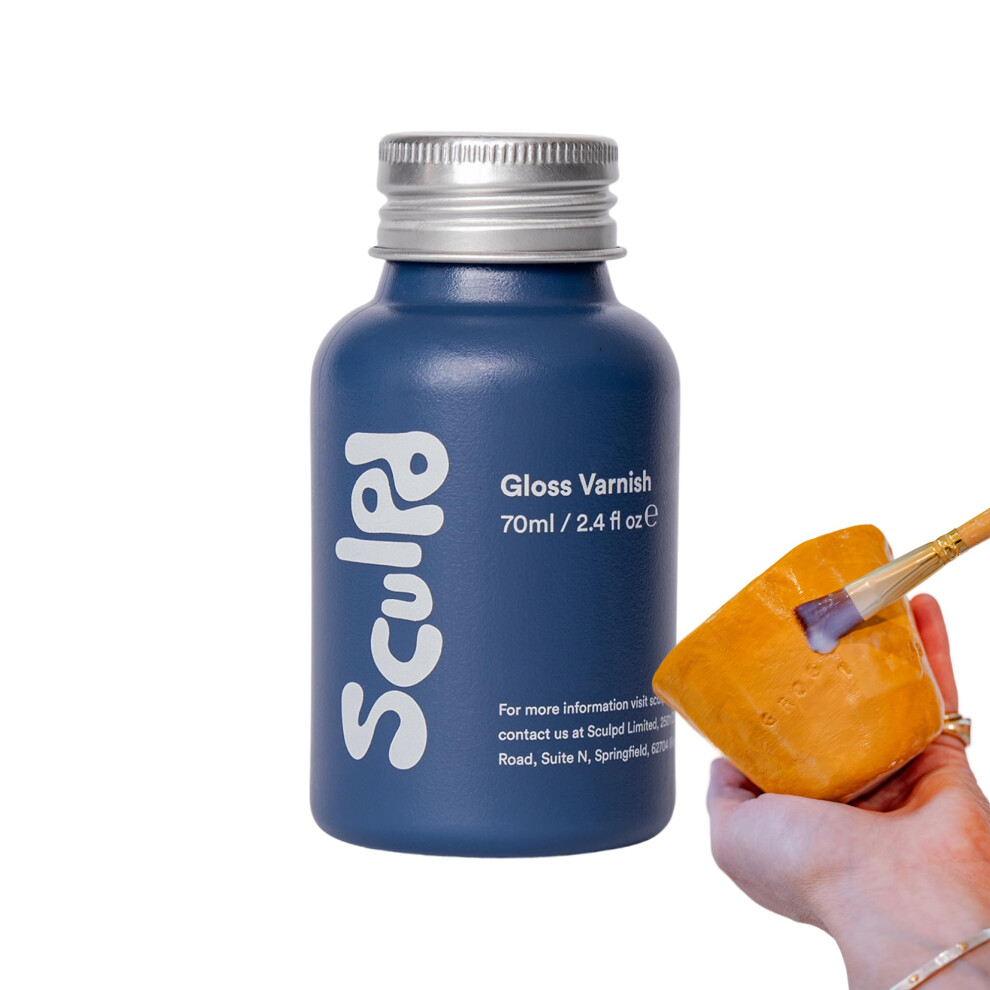 Sculpd Clear Varnish For Air Dry Clay - Premium Clear Gloss Finish For Pottery & Acrylic Paint - Waterproof, Scratch Resistant, Colorless Ceramic Sea 5006616192943