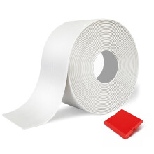 38mm x 3.2m White Self-Adhesive Bath Sealant Strip, 1 Rolls Caulk Tape, Waterproof Caulk Strip for Bathroom, Shower, Bathtub, Sink, Toilet & Kitchen,