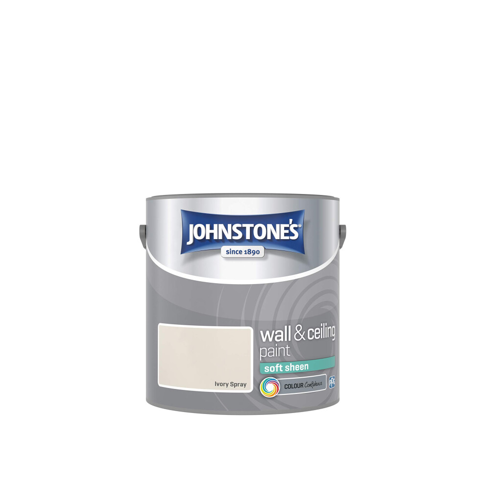 Johnstone's - Wall & Ceiling Paint - Ivory Spray - Soft Sheen Finish - Emulsion Paint - Fantastic Coverage - Easy To Apply - Dry In 1-2 Hours - 12M2