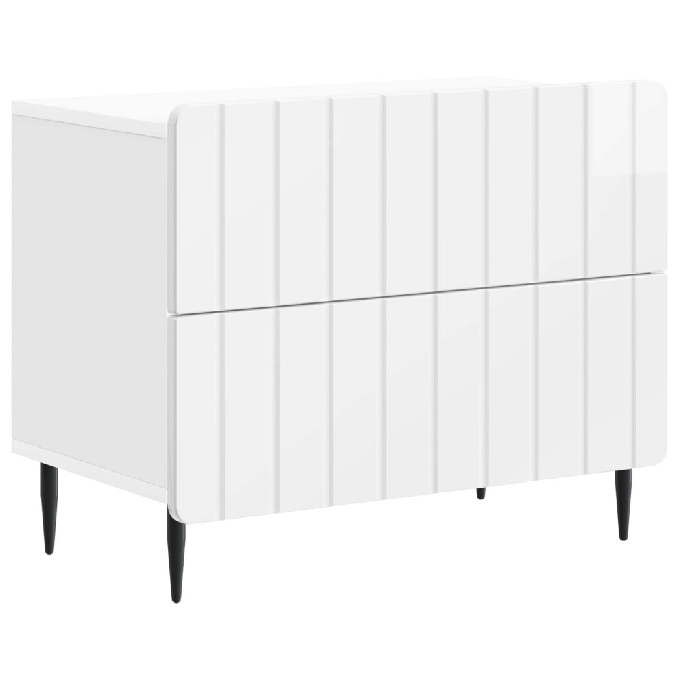 Vidaxl Bedside Cabinet High Gloss 62 X 34.5 X 49.5 Cm White