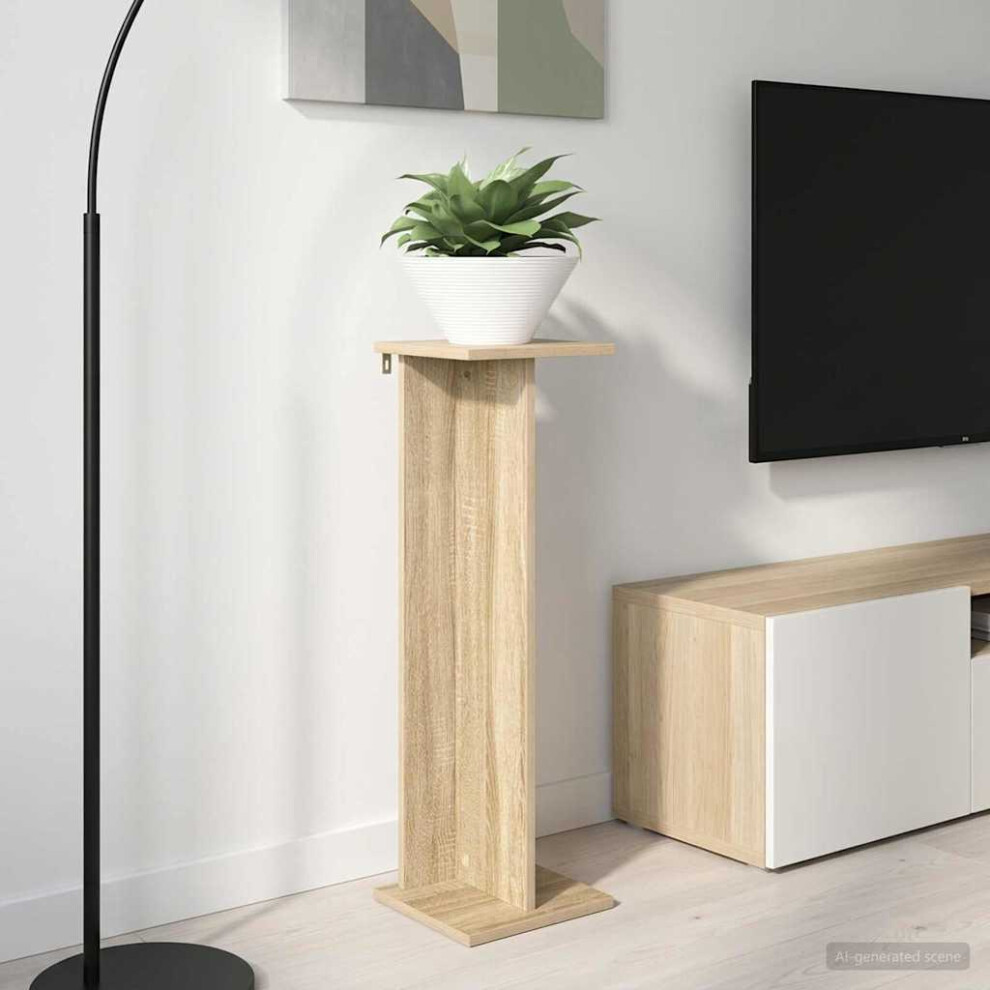 Vidaxl Plant Stand Sonoma Oak 25 X 25.5 X 80.5 Cm Engineered Wood