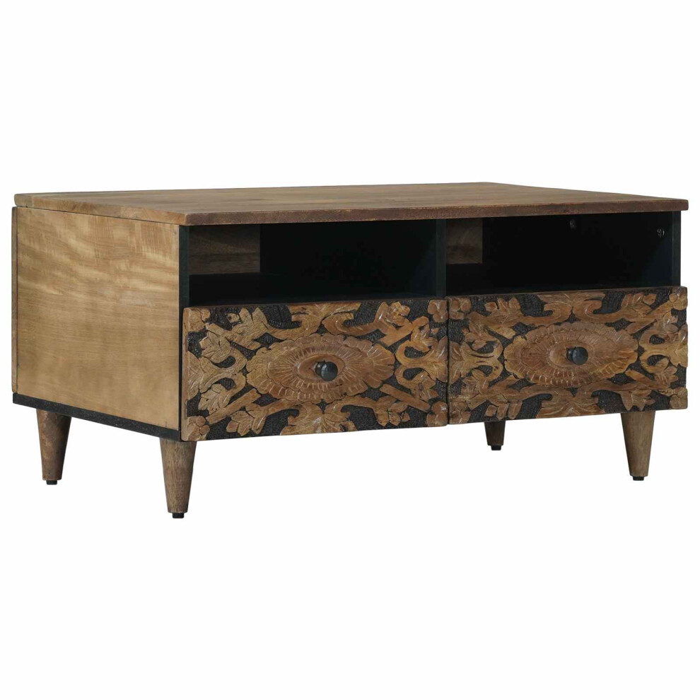 Vidaxl Coffee Table With Drawer Brown 80 X 54 X 40 Cm Solid Mango Wood