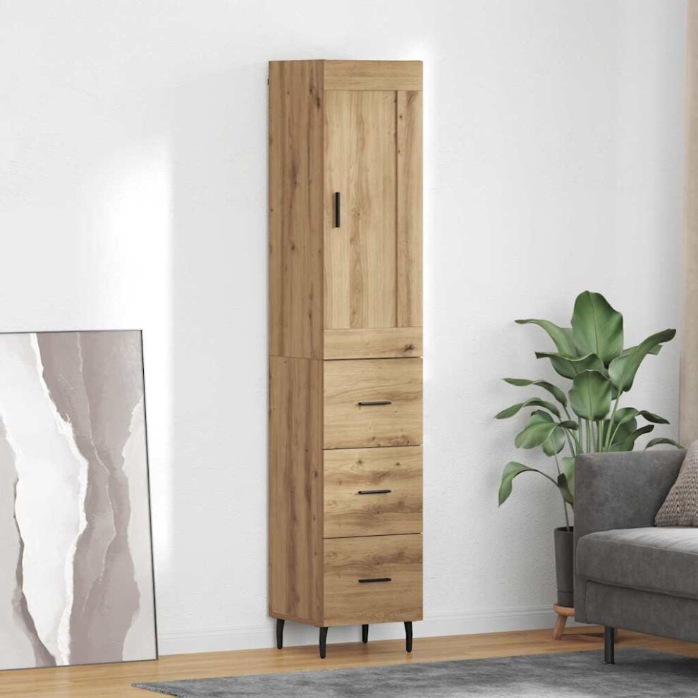 Vidaxl Highboard Artisan Oak 34.5 X 34 X 180 Cm Engineered Wood