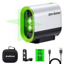 Enventor Rechargeable Laser Level, 25M 2200mAh Li-ion Battery Green Laser Level Self Leveling with Pulse Mode, 7 Hours Working Time, 360 Magnetic Ba