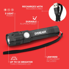 Energizer Eveready Rechargeable LED Super Bright Torch Flashlight for