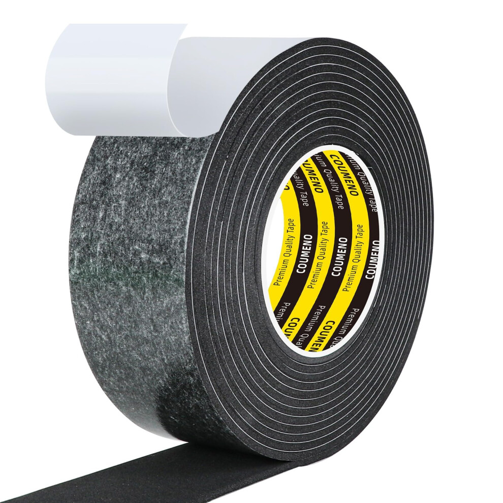 Coumeno Foam Tape 1.77Inx9.84ft Sealing Strip Foam Pad Sponge Tape Window Weatherproof, Self-Adhesive Insulation Sealing 5009436401714