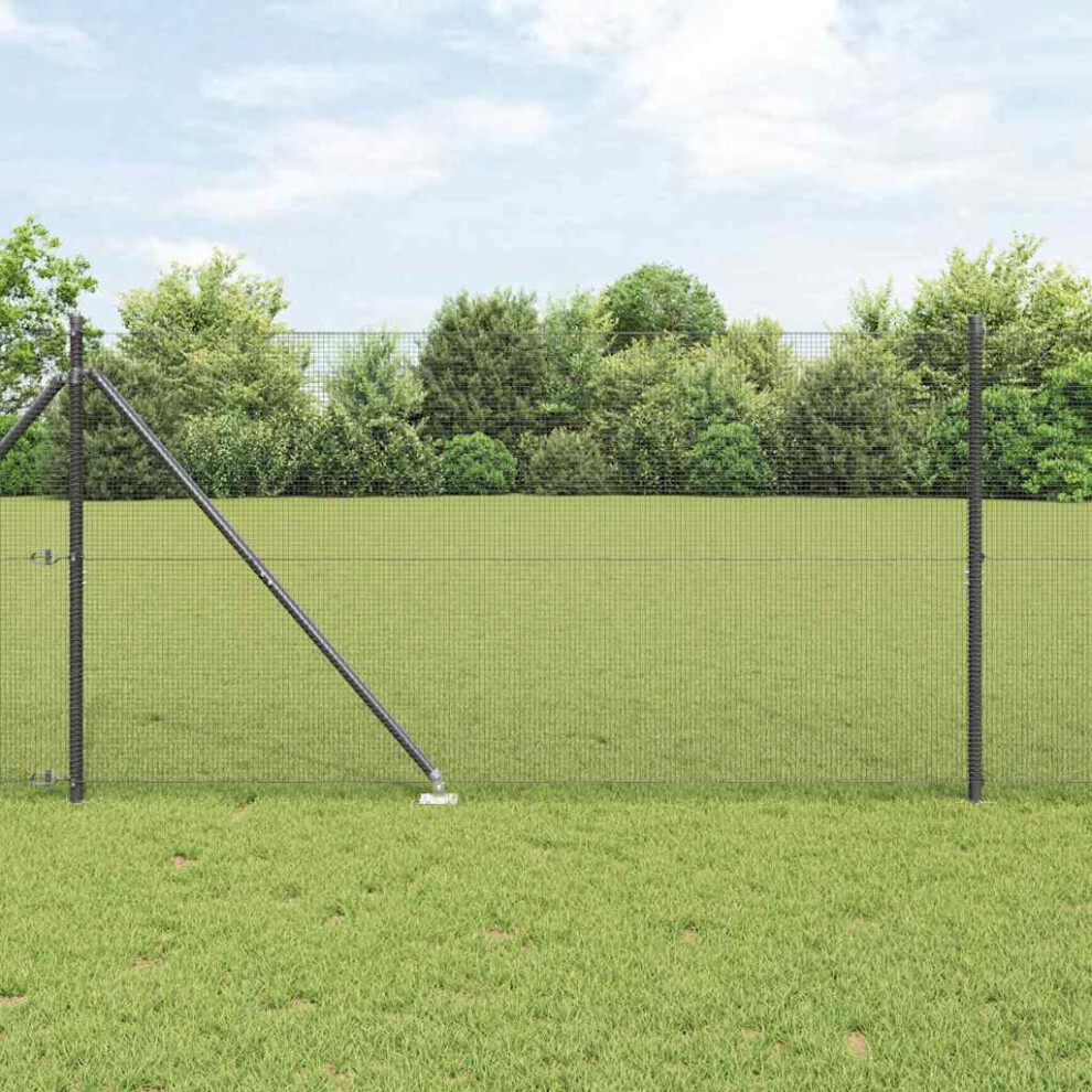 Vidaxl Welded Wire Fence With Spikes 10 X 1.4 M Pvc-Coated Steel Grey