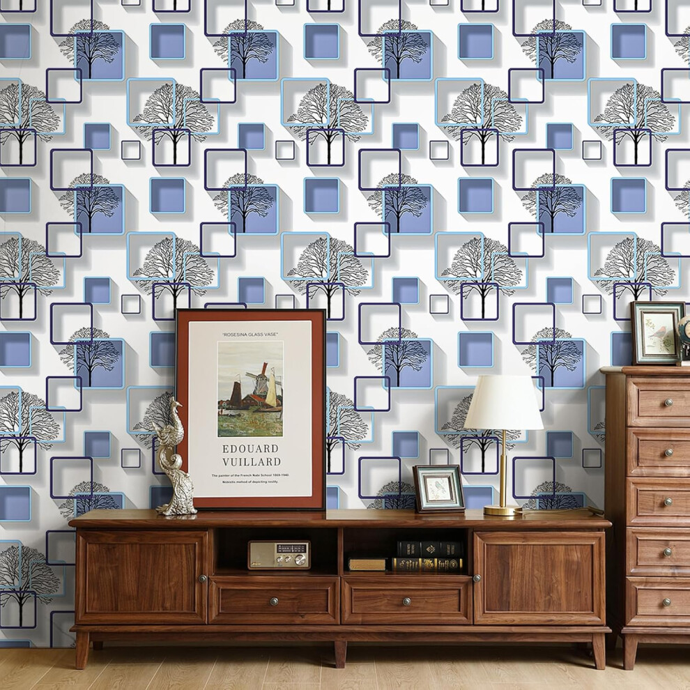 Self-Adhesive Wall Film Wallpaper For Furniture Blue 44.5 Cm X 10 M Â Self Adhesive Wallpaper, Blue Furniture Wrap, Shackcom Wallpaper Film 5902362854329