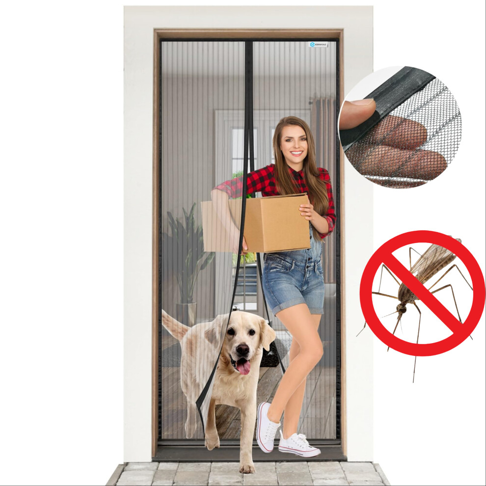 Magnetic Mosquito Screen For Balcony Doors 90X210 Cm Premium Mesh Black Â Magnetic Mosquito Net, Balcony Door Mosquito Net, Black Mosquito Net 5902362854251
