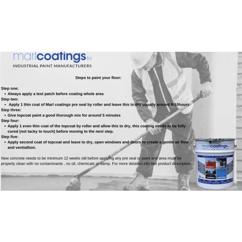 marlcoatings Heavy Duty Polyurethane floor paint 10L Light Blue