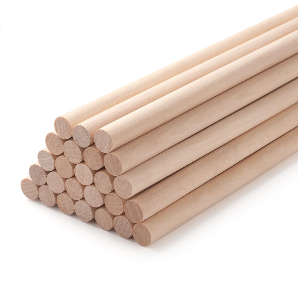 Wood Dowels Wooden Dowel Rods For Crafts, 25Pcs 1/2 X 24 Round Macrame Wooden Sticks For Crafting, Unfinished Hardwood Sticks For Arts And Diyers, Ti 5001910725675