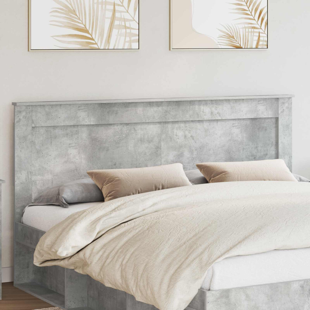 Vidaxl Headboard With Headboard Concrete Grey 200 Cm Engineered Wood