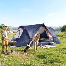 Outsunny 5-6 Man Camping Tent, Water Resistant Hiking Shelter