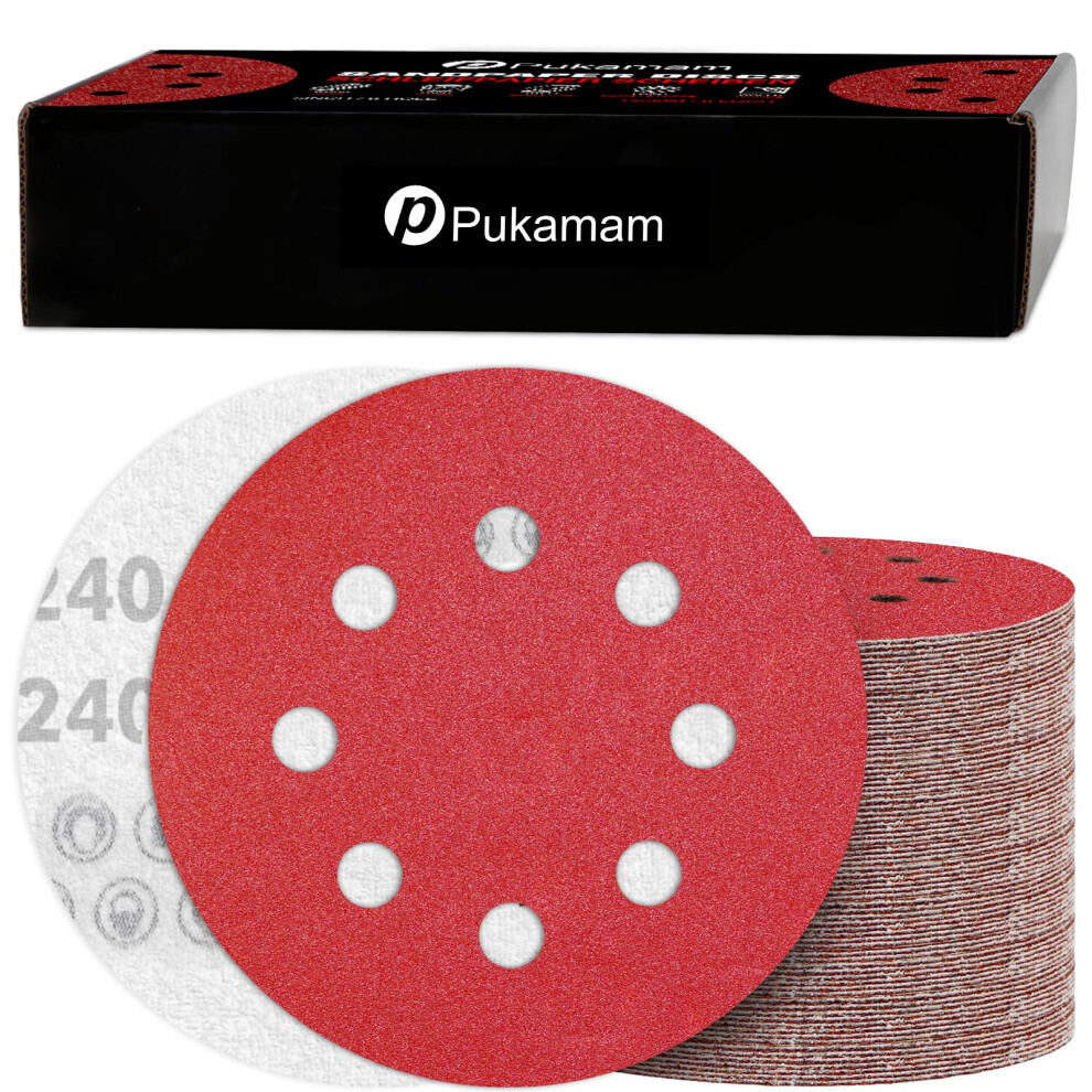 120Pcs 125Mm Sanding Discs 240 Grit For Random Orbital Sander Hook And Loop Sand 5008573483775