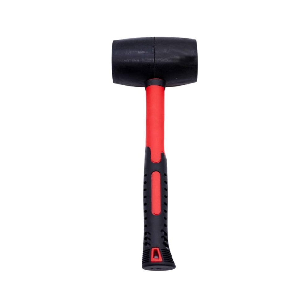 Toolzone Rubber Mallet, 32Oz, Red And Black, Fibreglass Handle 5005211406301