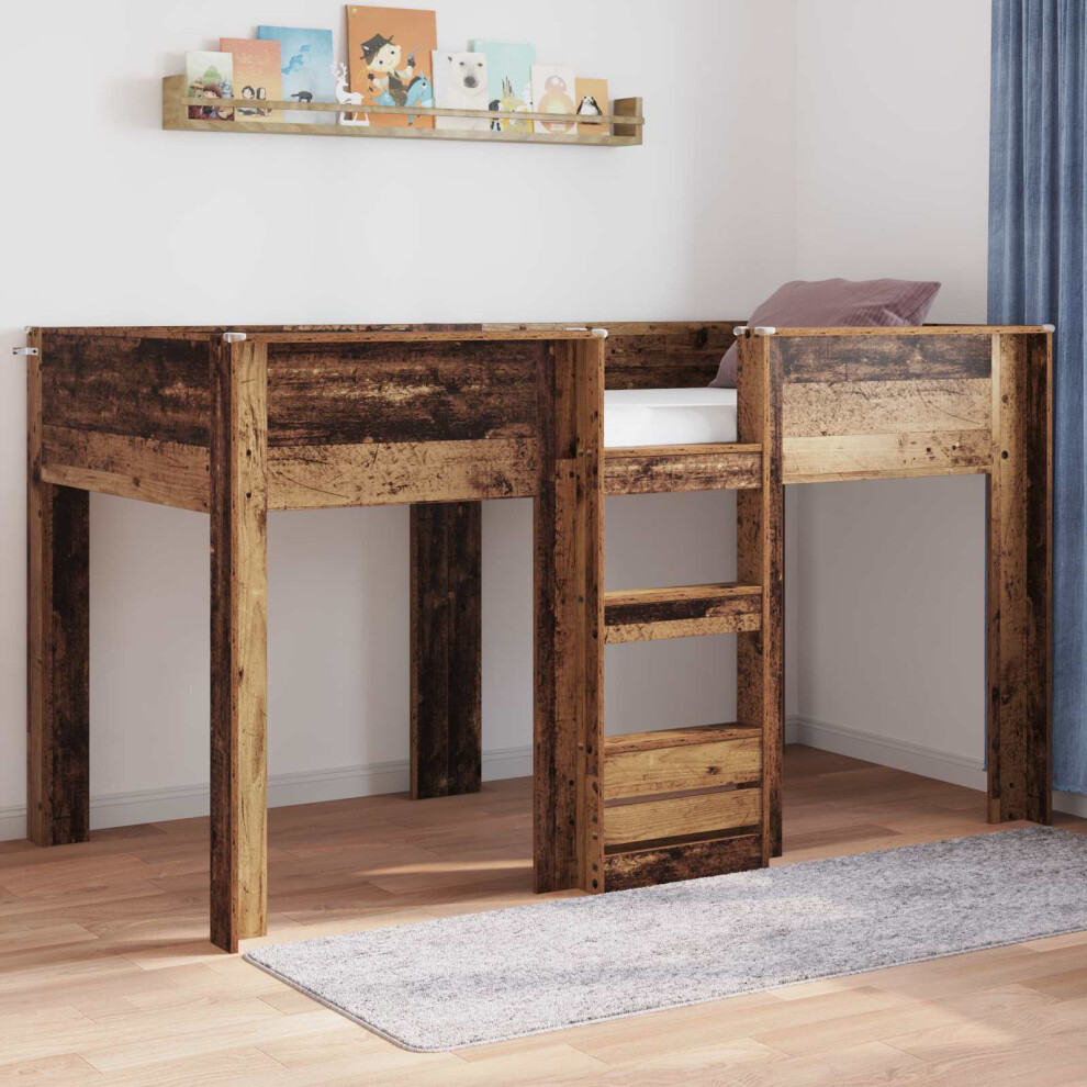 Vidaxl Bunk Bed For Kids Old Wood 90 X 190 Cm Engineered Wood