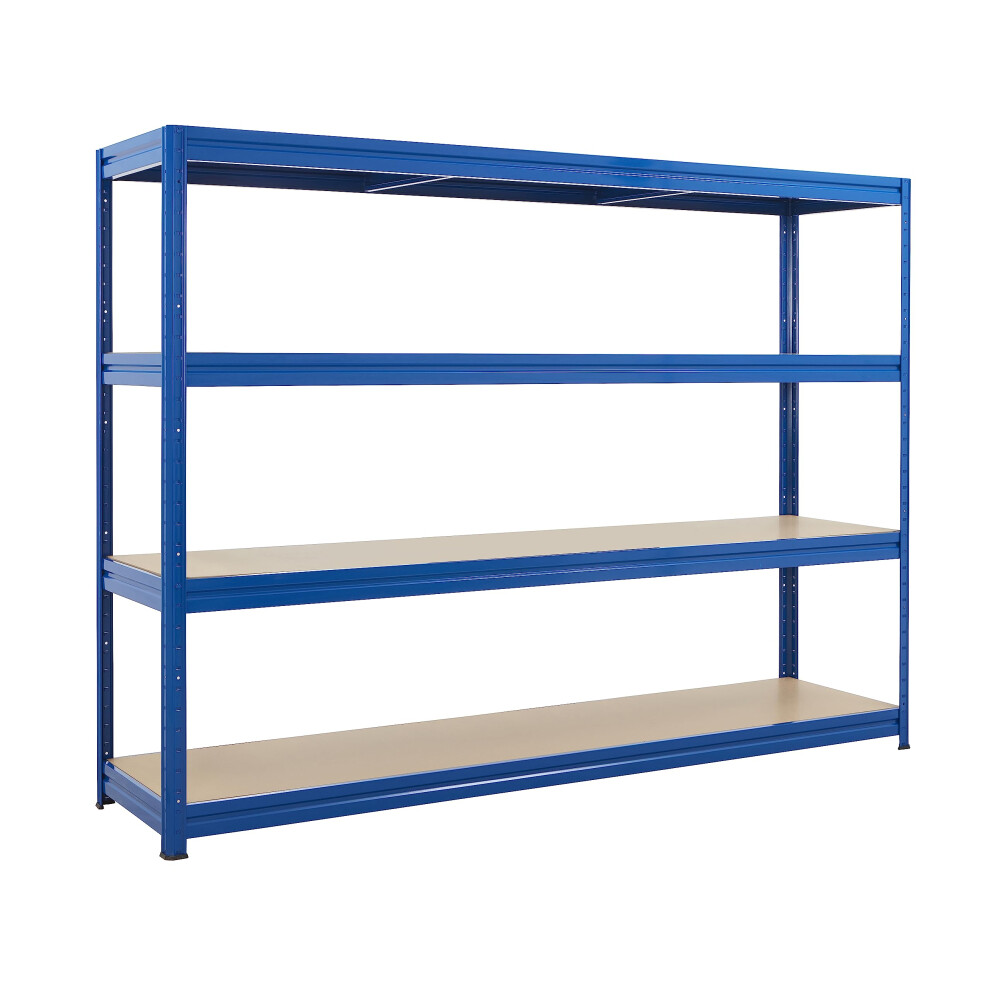 Bigdug Heavy Duty Garage Shelving Unit - 450Kg Per Shelf (1800Kg Per Bay) - 177X240x60 Cm - 4 Tier Storage Shelves - Blue - Shed Shelving 5002234001483