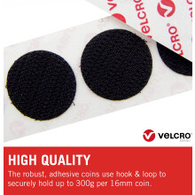 VELCRO Brand Stick On Coins Double Sided Hook Loop Self Adhesive St
