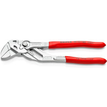 KNIPEX Pliers Wrench Pliers and a Wrench in a Single Tool Self-Service Card Chrome-Plated with Plastic Coating 180 mm, 86 03 180 SB