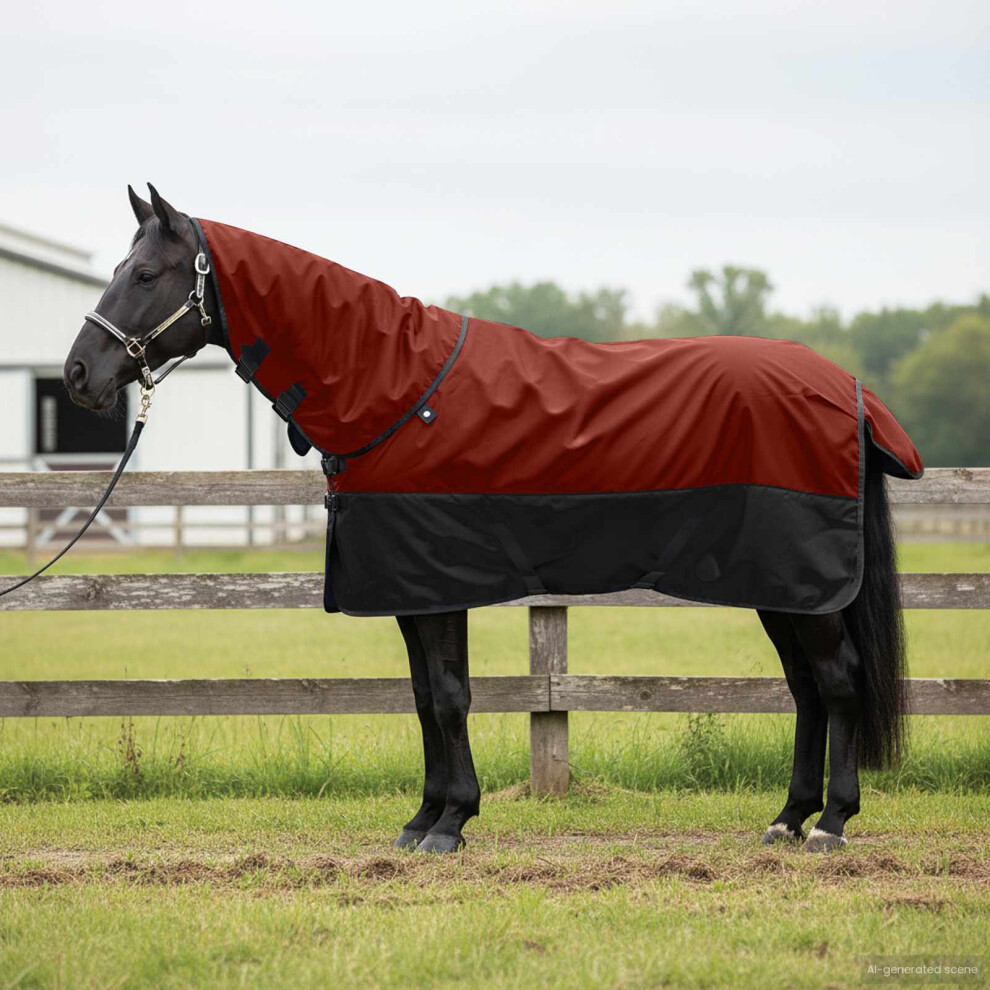 Vidaxl Horse Blanket Bordeaux And Black 75 Cm Polyester