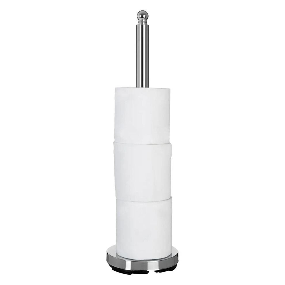 Premier Housewares Chrome Toilet Roll Holder Free Standing Multi Rolls Tall Toil
