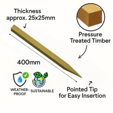 15 Pack 16" (400mm) TREATED SITE PEGS WOODEN STAKES POSTS PEGS