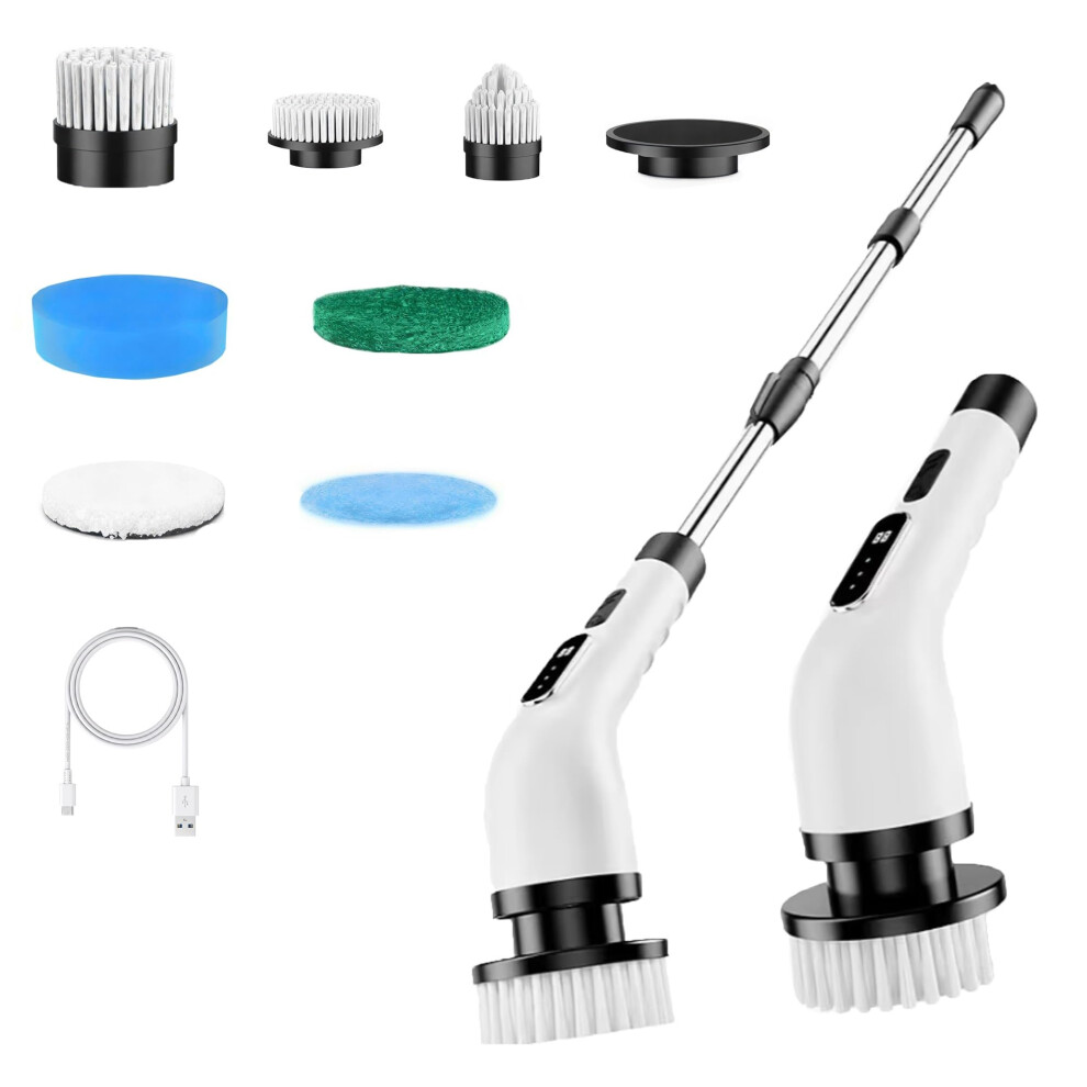 Cordless Electric Spin Scrubber, Multifunctional Wireless Floor Cleaning Brush, Rechargeable 2000Mah Power Scrubber For Bathroom, Tiles & Kitchen, Li 5006857946466