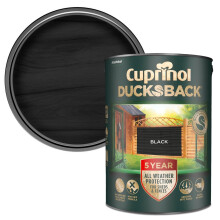 Shed & Fence Paint Black 5L – Fence Paint, 5-Year Weatherproof, Wax-Enriched Non-Drip Formula, Quick-Dry, Water-Repellent Exterior Wood Treatment