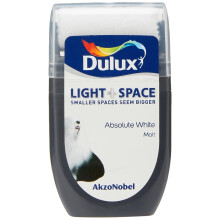 Dulux Light & Space Tester Watercolour Paint, Absolute White, 30 ml