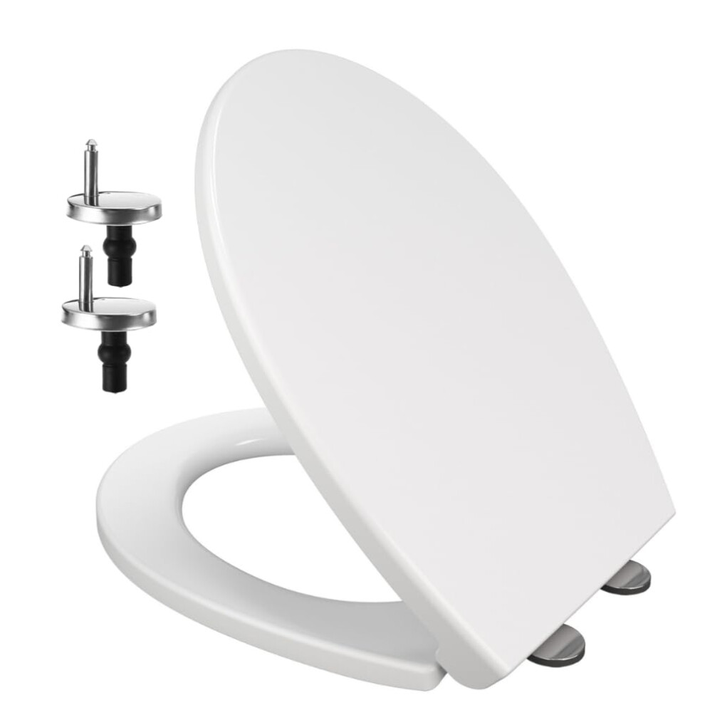 Soft Close Toilet Seat, Oval Standard Size Toilet Seat, Quick-Release For Easy Cleaning, Durable Loo Seat, Comes With Top Fitting By Aan 5004624879030