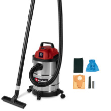 Einhell Wet and Dry Vacuum Cleaner 900W, 180 mbar Suction Capacity, 20L Stainless Steel Rollers, Accessory Bracket Including Various Filters and Nozz