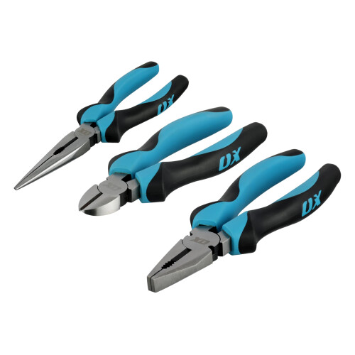 OX OX Pro 3-Piece Plier Set – Combination, Long Nose & Diagonal Cutting