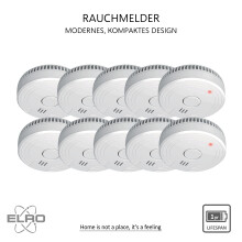 ELRO FS1801 10Piece Smoke Detector Set 10Year Sensor Complies with