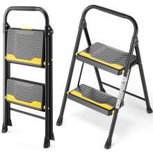 Urackify 2 Step Ladder, Heavy-Duty 330 LBS Capacity, Wide Anti-Slip Steps & Secu