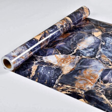 Agoon Marble Sticky Back Plastic 45cmX3m Dark Blue Stone Self Adhesive Wallpaper Peel and Stick Vinyl Film Home Decal Kitchen Countertop Decor Furnit